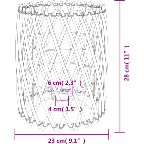 Lamp Shade Ø23x28 cm Wicker vidaXL