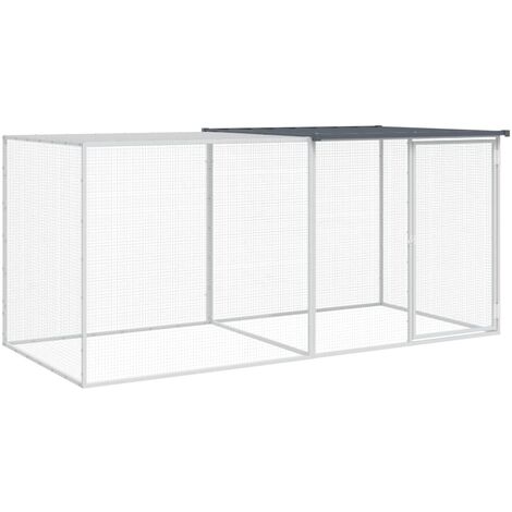 Chicken Cage with Roof Anthracite 203x98x90 cm Galvanised Steel vidaXL