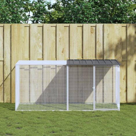 Chicken Cage with Roof Anthracite 203x98x90 cm Galvanised Steel vidaXL