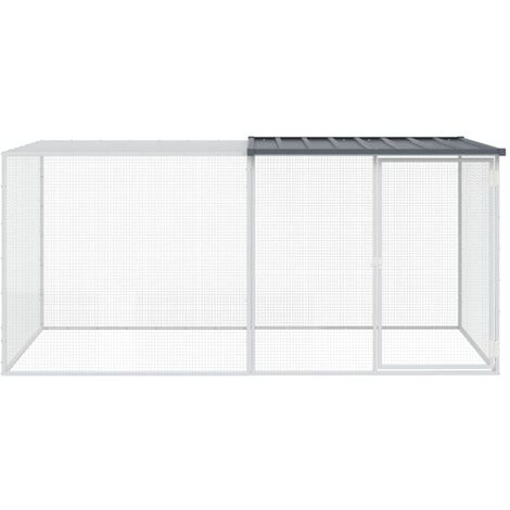 Chicken Cage with Roof Anthracite 203x98x90 cm Galvanised Steel vidaXL