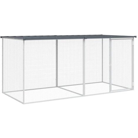 Chicken Cage with Roof Anthracite 203x98x90 cm Galvanised Steel vidaXL