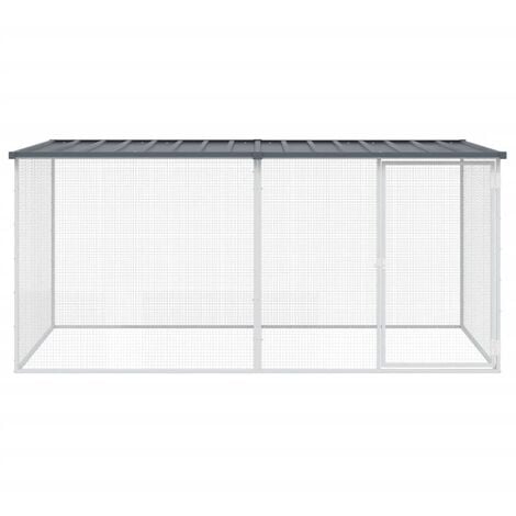 Chicken Cage with Roof Anthracite 203x98x90 cm Galvanised Steel vidaXL