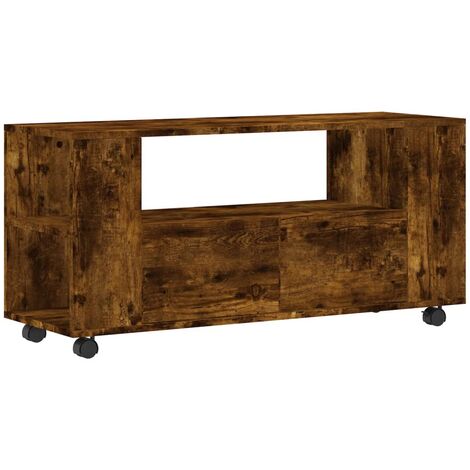 TV Cabinet Smoked Oak 102x34.5x43 cm Engineered Wood vidaXL