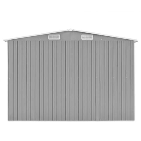 Garden Shed 257x298x178 cm Metal Grey vidaXL