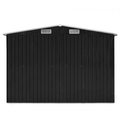 Garden Shed 257x298x178 cm Metal Anthracite vidaXL