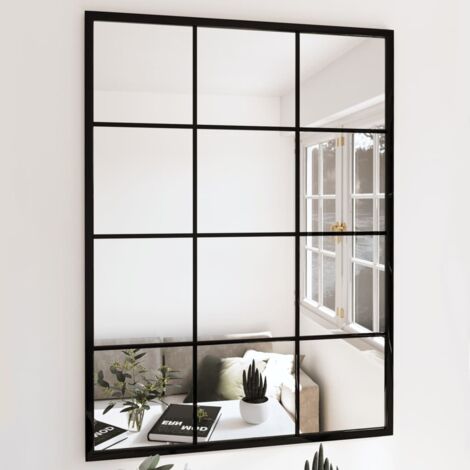 Wall Mirrors 3 pcs Black 80x60 cm Metal vidaXL