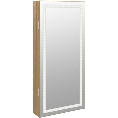 Mirror Jewellery Cabinet with LED Lights Wall Mounted vidaXL