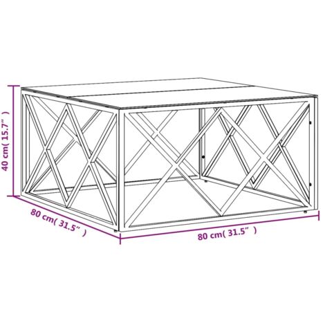 Coffee Table Gold 80x80x40 cm Stainless Steel and Glass vidaXL
