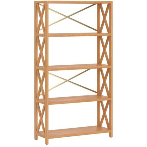 5-Tier Shelf 80x30x146 cm Solid Wood Oak vidaXL