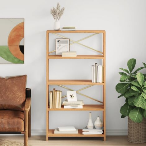 5-Tier Shelf 80x30x146 cm Solid Wood Oak vidaXL