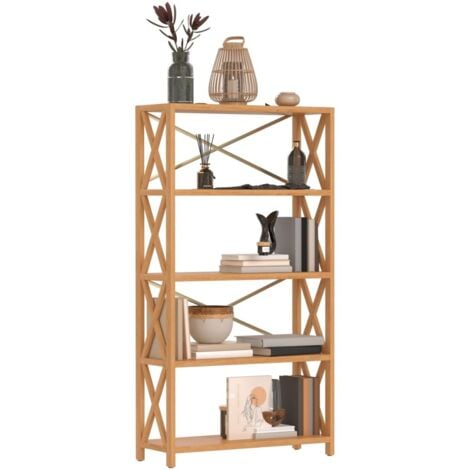 5-Tier Shelf 80x30x146 cm Solid Wood Oak vidaXL