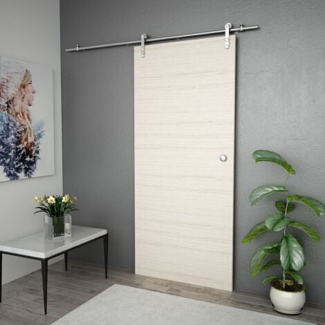 Sliding Door Hardware Kit 183 cm Stainless Steel Silver vidaXL