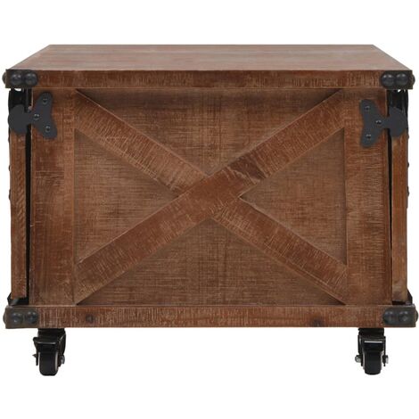 Coffee Table Solid Fir Wood 91x51x38 cm Brown vidaXL