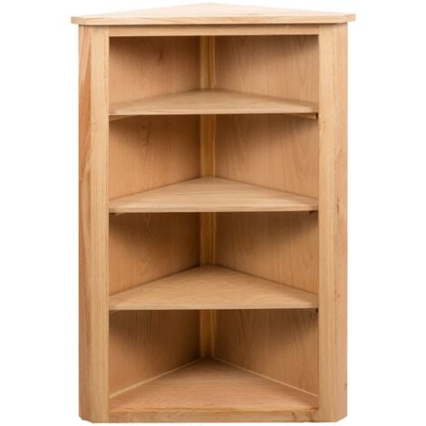 Corner Shelf 59x36x100 cm Solid Oak Wood vidaXL