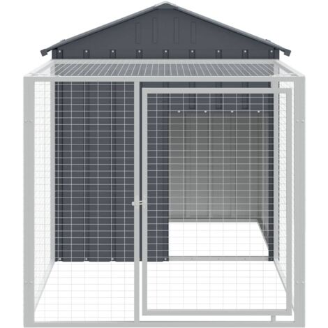 Chicken Cage with Run Anthracite 117x201x123 cm Galvanised Steel vidaXL