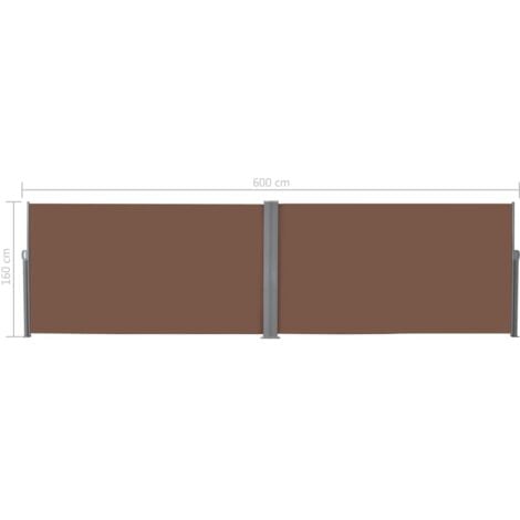 Retractable Side Awning 160x600 cm Brown vidaXL