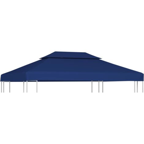 2-Tier Gazebo Top Cover 310 g/m² 4x3 m Blue vidaXL