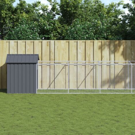 Dog House with Roof Anthracite 117x813x123 cm Galvanised Steel vidaXL