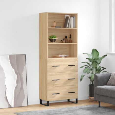 Highboard Sonoma Oak 69.5x34x180 cm Engineered Wood vidaXL (1/5)