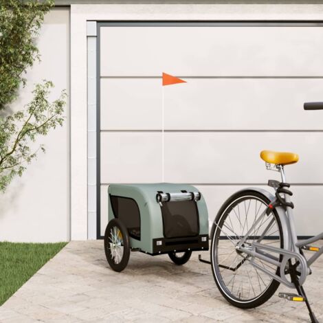 Pet Bike Trailer Grey and Black Oxford Fabric and Iron vidaXL (1/5)