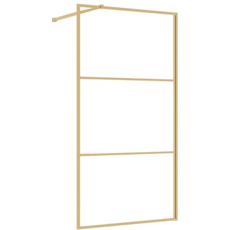 Walk-in Shower Wall with Clear ESG Glass Gold 100x195 cm vidaXL