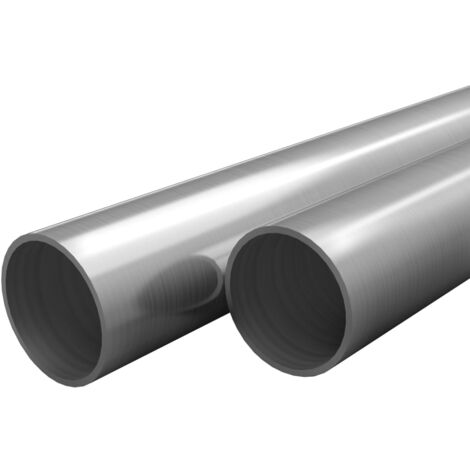 2 pcs Stainless Steel Tubes Round V2A 2m 42x1.8mm vidaXL
