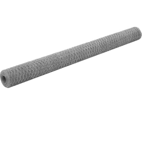 Chicken Wire Fence Galvanised Steel 25x1.5 m Silver vidaXL