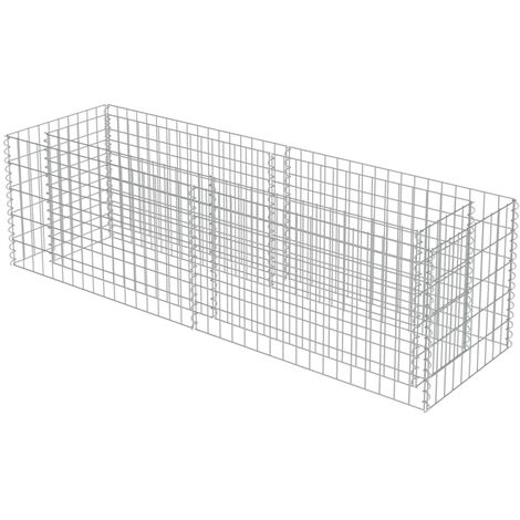 Gabion Raised Bed Galvanised Steel 180x50x50 cm vidaXL
