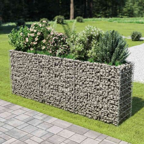 Gabion Raised Bed Galvanised Steel 270x50x100 cm vidaXL