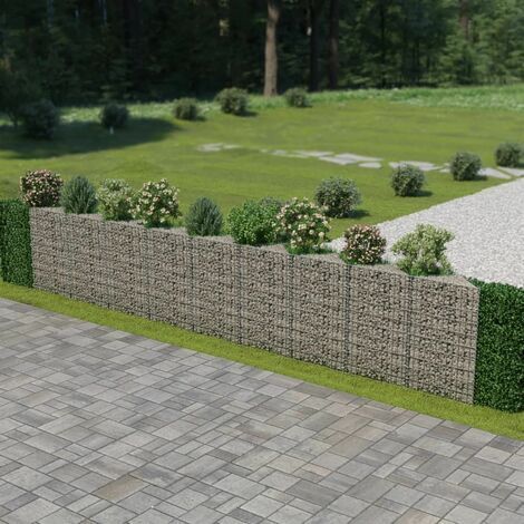 Gabion Wall Galvanised Steel 630x30x100 cm vidaXL