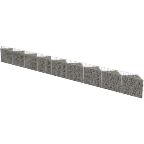Gabion Wall Galvanised Steel 630x30x50 cm vidaXL