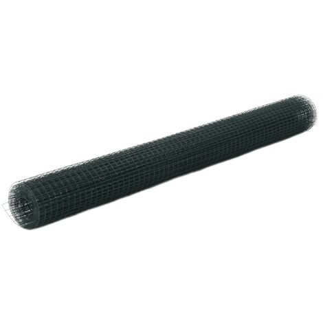 Chicken Wire Fence Steel with PVC Coating 10x1.5 m Green vidaXL
