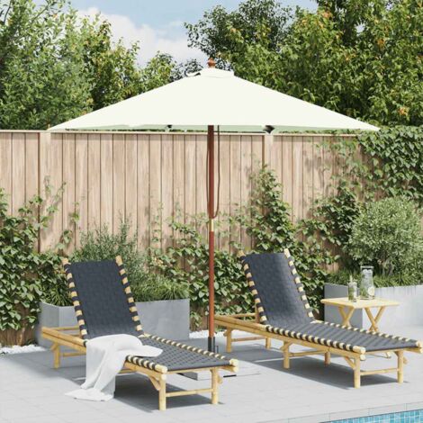 Garden Parasol with Wooden Pole 150x200 cm Sand vidaXL