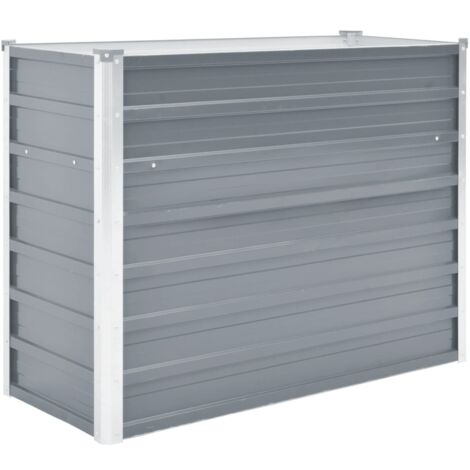 Garden Raised Bed Galvanised Steel 100x40x77 cm Grey vidaXL