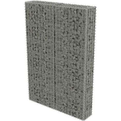 Gabion Wall with Covers Galvanised Steel 100x20x150 cm vidaXL