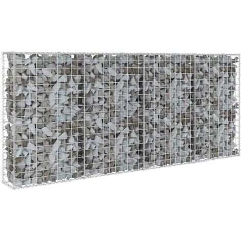 Gabion Wall with Covers Galvanised Steel 200x20x85 cm vidaXL