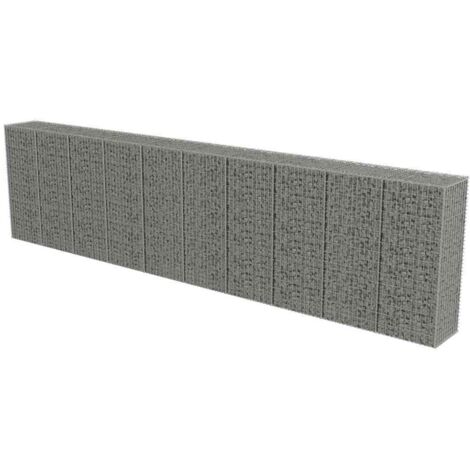 Gabion Wall with Covers Galvanised Steel 600x50x150 cm vidaXL