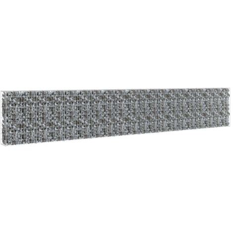 Gabion Wall with Covers Galvanised Steel 600x30x100 cm vidaXL