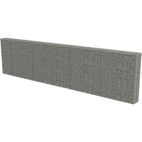 Gabion Wall with Covers Galvanised Steel 600x30x150 cm vidaXL
