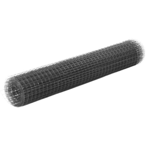 Chicken Wire Fence Steel with PVC Coating 10x1 m Grey vidaXL