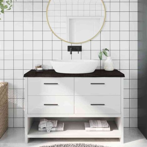 Bathroom Countertop Dark Brown 120x50x(2-4) cm Treated Solid Wood vidaXL