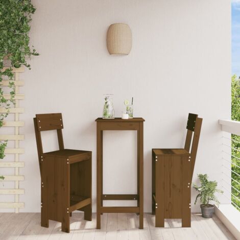 Bar Stools 2 pcs Honey Brown 40x48.5x115.5 cm Solid Wood Pine vidaXL (1/5)