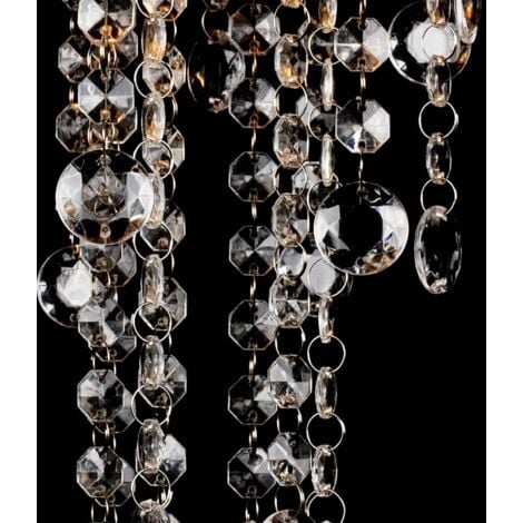 White Metal Ceiling Lamp with Crystal Beads vidaXL
