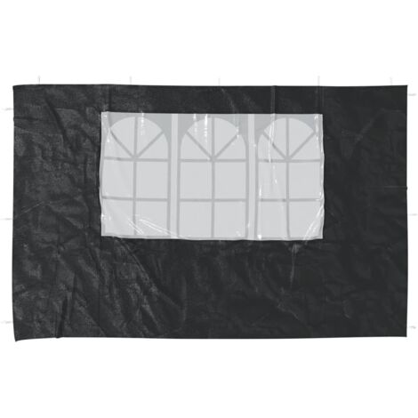 Party Tent Sidewall 2 pcs with Window PE Anthracite vidaXL