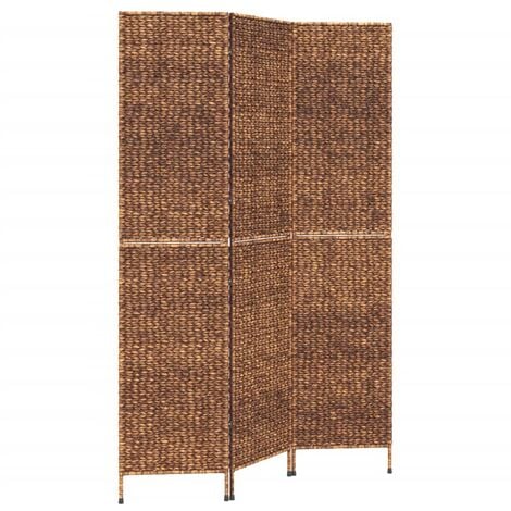 Room Divider 3-Panel Brown 122x180 cm Water Hyacinth vidaXL