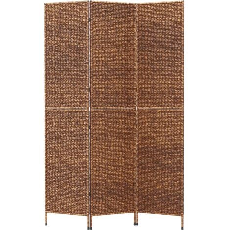 Room Divider 3-Panel Brown 122x180 cm Water Hyacinth vidaXL