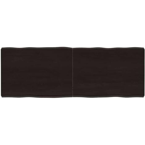 Table Top Dark Brown 140x50x(2-6) cm Treated Solid Wood Live Edge vidaXL