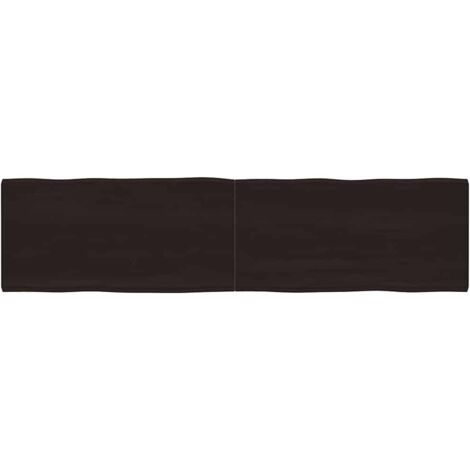 Table Top Dark Brown 200x50x(2-4) cm Treated Solid Wood Live Edge vidaXL