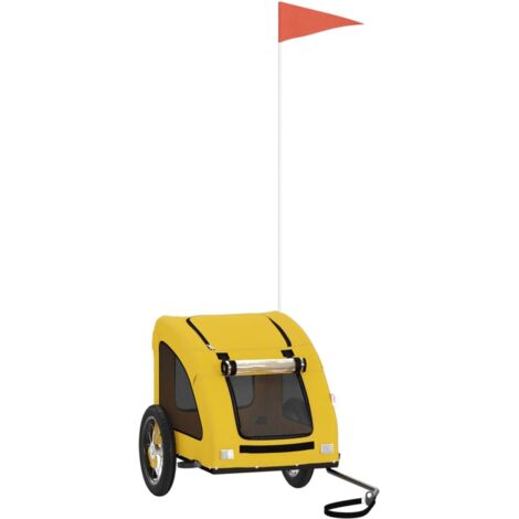 Pet Bike Trailer Yellow Oxford Fabric and Iron vidaXL