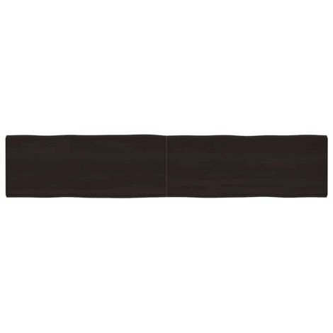Table Top Dark Brown 200x40x(2-6) cm Treated Solid Wood Live Edge vidaXL